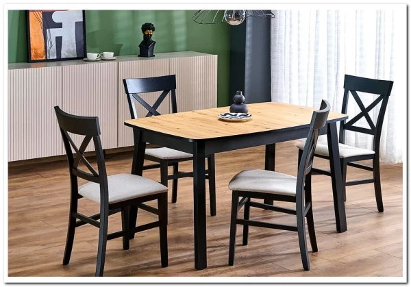 Стол обеденный Halmar BARRIL 130 (дуб артизан/черный)