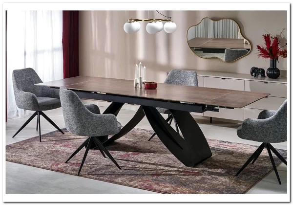 Стол обеденный Halmar HILARIO 180 (орех/черный)