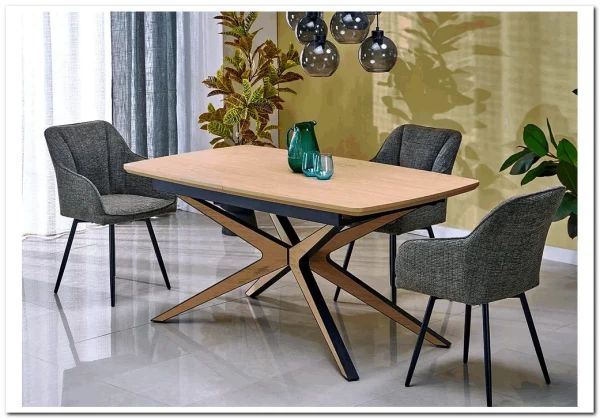 Стол обеденный Halmar JAMES 160 (натуральный/черный/натуральный)