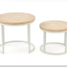 Комплект Halmar OREO (2 стола журнальных) (травертин/белый)