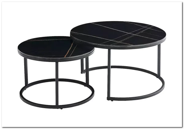 Комплект Signal FERRANTE D, 2 стола журнальных (черный мат/черный мат)