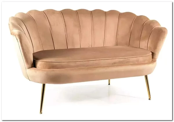 Диван SIGNAL CAMELLIA 2 Velvet Bluvel 28 (бежевый/золотой)