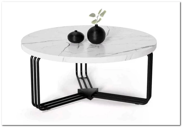 Стол журнальный Halmar ANTICA (белый мрамор/черный)