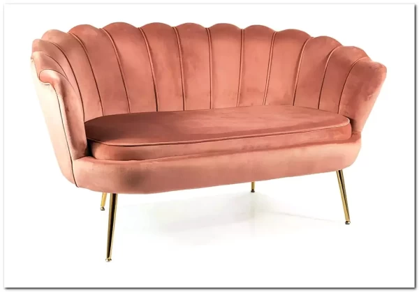 Диван SIGNAL CAMELLIA 2 Velvet Bluvel 52 (античный розовый/золотой)