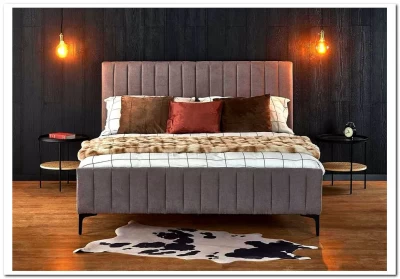 Кровать HALMAR FRANCESCA (светло-серый/черный) 160/200