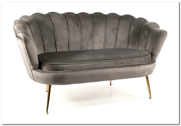 Диван SIGNAL CAMELLIA 2 Velvet Bluvel 14 (серый/золотой)