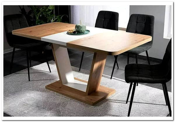 Стол обеденный Signal NIGEL раскладной (дуб артизан/белый мат)