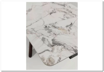 Стол EDER 160 GLOSS COLD JADE SOLID CERAMIC / Орех, ®DISAUR