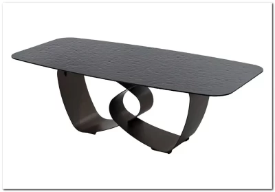 Стол TOVE 240 GREY, стекло BUBBLE / Шоколадное золото каркас ®DISAUR