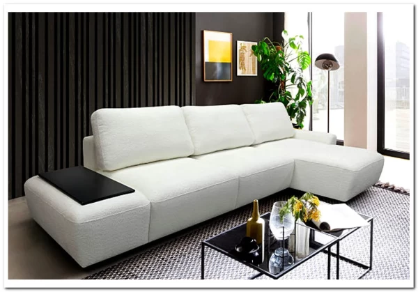 Угловой диван Бостон с малым крайним баром и оттоманкой Other Life