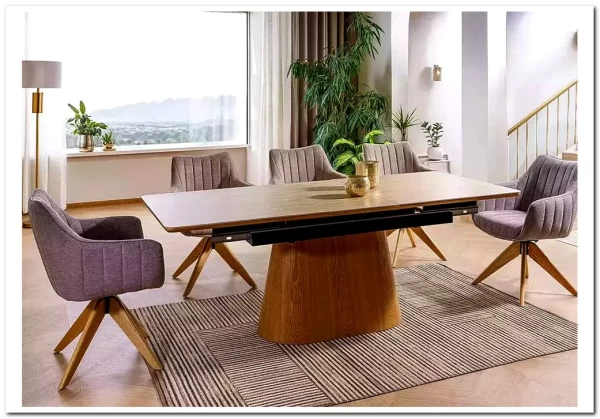 Стол обеденный Signal MONACO 160 (травертин/дуб)