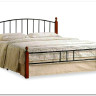 Купить Кровать AT-915 дерево гевея/металл 160*200 (Queen bed), красный дуб/черный с доставкой по России по цене производителя можно в магазине Другая мебель в Казани