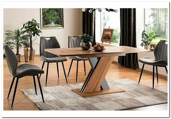 Стол обеденный SIGNAL EXEL D 140 (дуб вотан/серебряный)