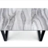 Стол обеденный Halmar MARLEY раскладной (белый мрамор/серый/черный)