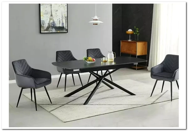 Стол обеденный Signal VECTOR Ceramic 160 (черный/черный)