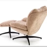 Комплект Halmar PESTO кресло + подставка для ног (бежевый/черный)