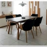 Стол обеденный Halmar LOZANO (черный мрамор/ореховый)