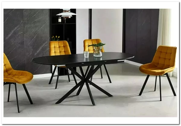 Стол обеденный Signal GASTON Ceramic 140 (черный/черный)