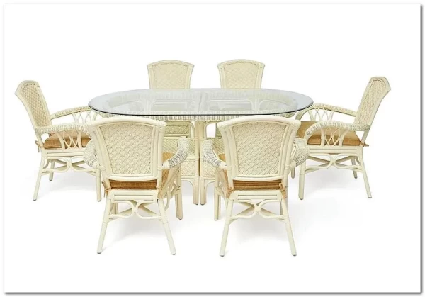 Комплект обеденный "ANDREA GRAND" (стол+6 кресел) TCH White (белый)