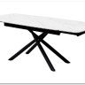 Стол RIVOLI 140 MATT WHITE MARBLE SOLID CERAMIC / BLACK