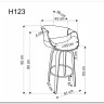 Барный стул Halmar H-123 (черный/орех)