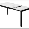 Стол CORNER 120 MATTE STATUARIO Белый мрамор матовый керамика, стекло/ черный каркас, DISAUR