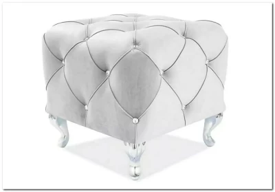 Пуф Signal HESTIA K Velvet Bluvel 03 светло-серый/серебряный