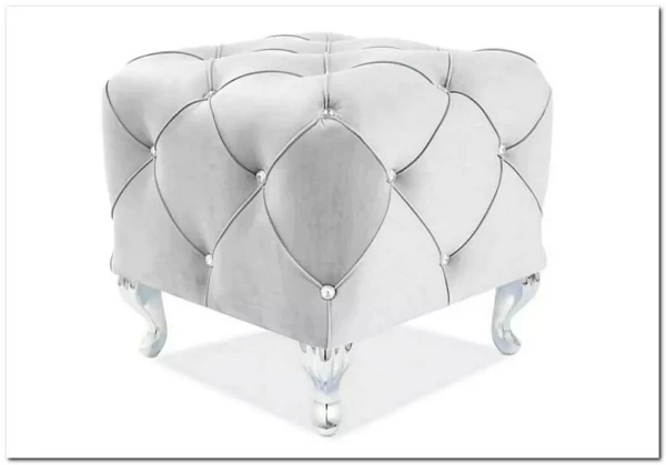 Пуф Signal HESTIA K Velvet Bluvel 03 светло-серый/серебряный