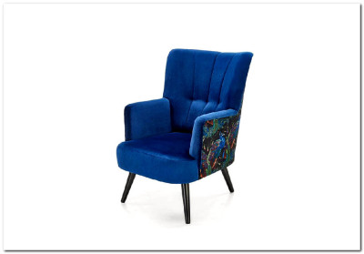 Кресло Halmar PAGONI (темно-синий/черный)