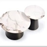 Комплект Halmar MAGNETA, 2 стола журнальных (белый мрамор/черный)
