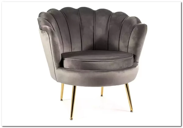 Кресло SIGNAL CAMELLIA Velvet Bluvel 14 (серый/золотой)