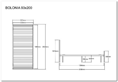 Кровать SIGNAL BOLONIA 90/200 (белый)