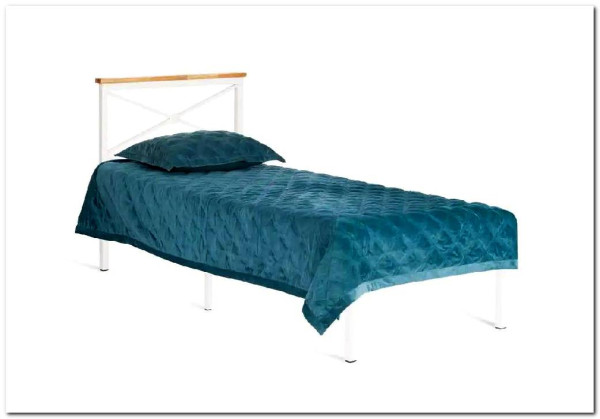 Купить Кровать Iris (mod.9311) дерево гевея/металл, 90*200 см (Single bed), Белый (White) с доставкой по России по цене производителя можно в магазине Другая мебель в Казани