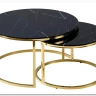 Комплект Signal MUSE, 2 стола журнальных (эффект черного мрамора/золотой)