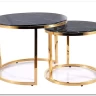 Комплект Signal MUSE, 2 стола журнальных (эффект черного мрамора/золотой)