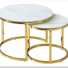 Комплект Signal MUSE II, 2 стола журнальных (эффект белого мрамора/золотой)