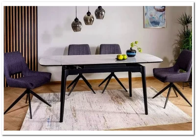 Стол обеденный Signal SENTO 120 (белый лак/черный)