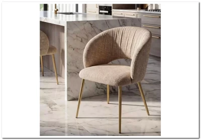 Стул МИДА (MIDA), цвет МОЛОЧНЫЙ SOLO-111, ткань / ШАМПАНЬ каркас, ®DISAUR