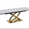Стол обеденный Signal HERMES II 160 (эффект белого мрамора/золотой)