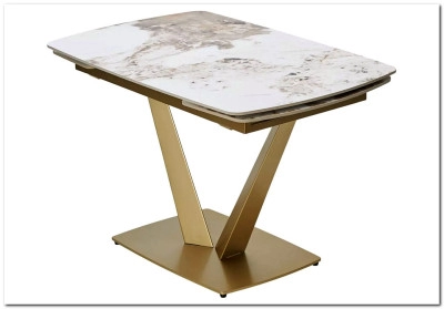 Стол ALATRI 120 GLOSS LUXURY PANDORA SOLID CERAMIC / шампань, ®DISAUR