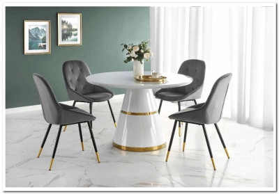 Стол обеденный Halmar VEGAS белый/золотой